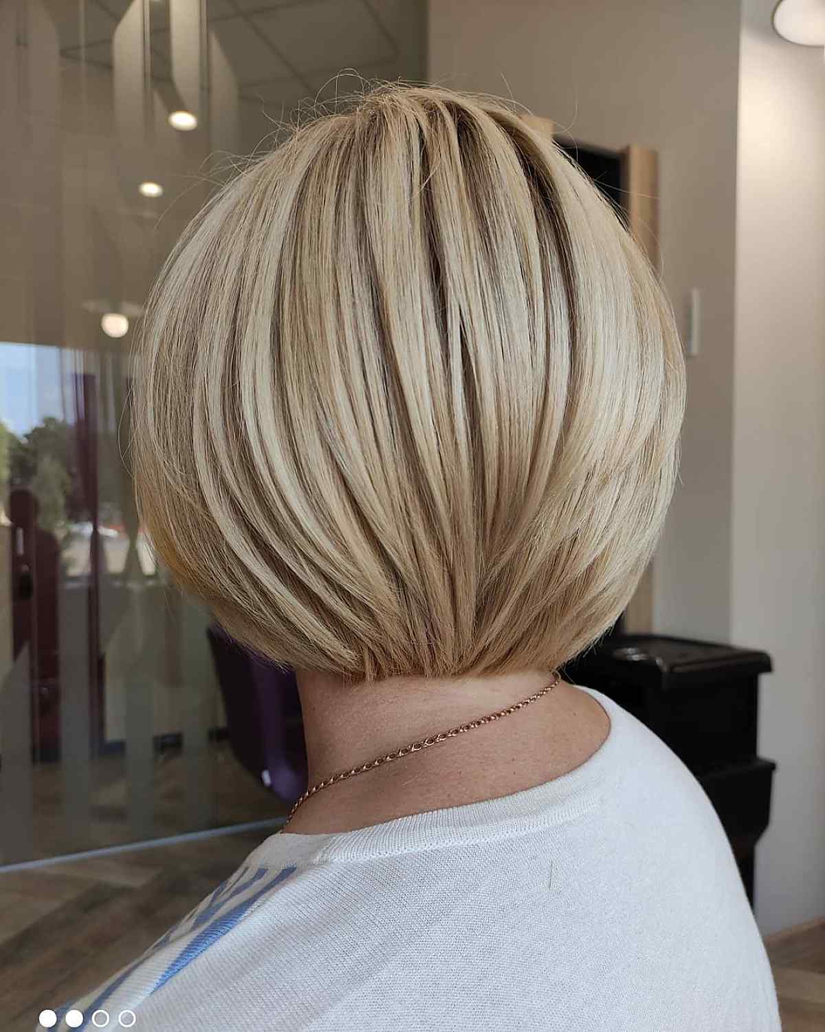 An especially short bob with back view