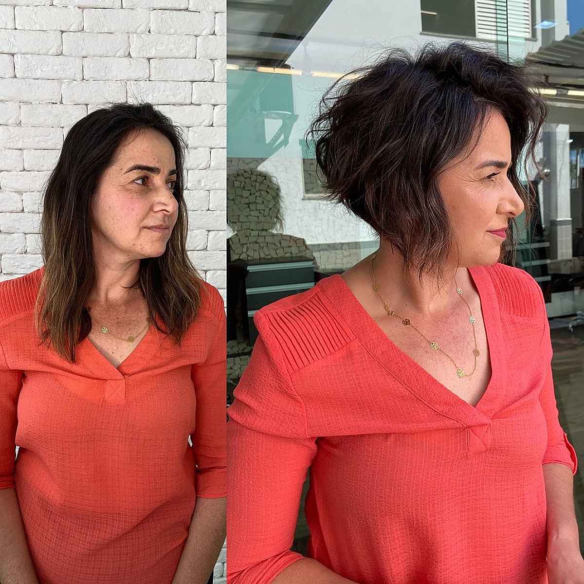 angled long bob hairstyle for women