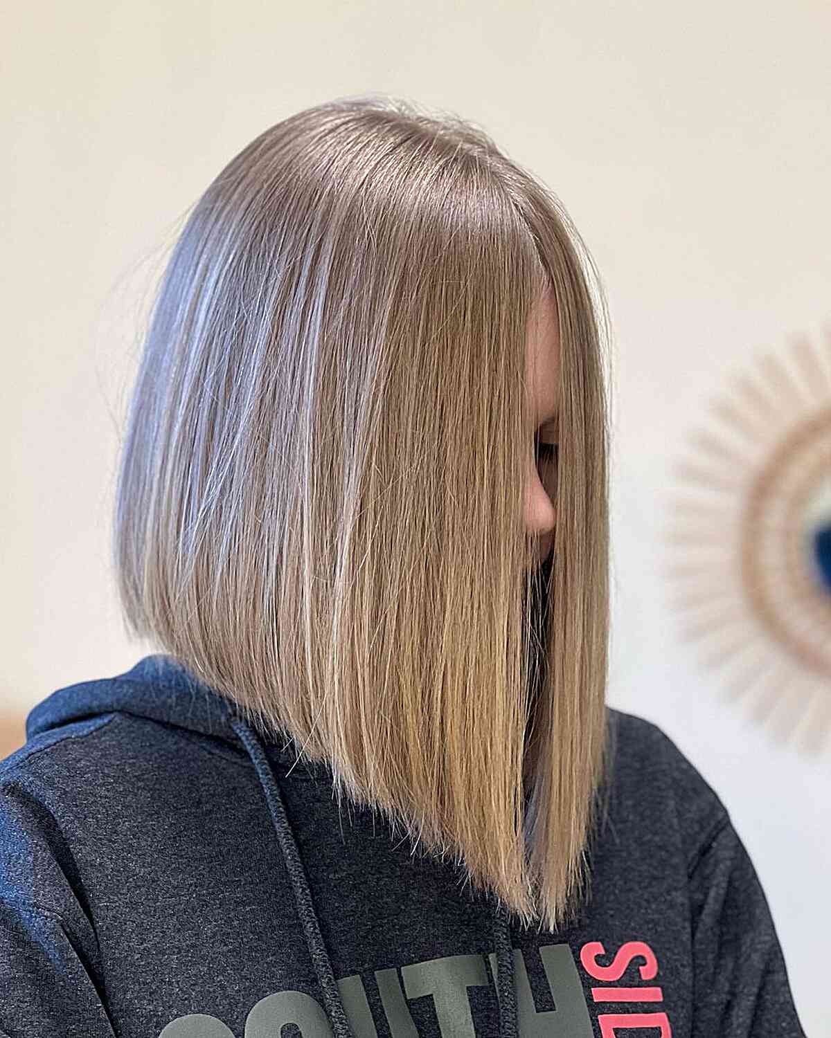 Angled Long Bob with Blunt Ends