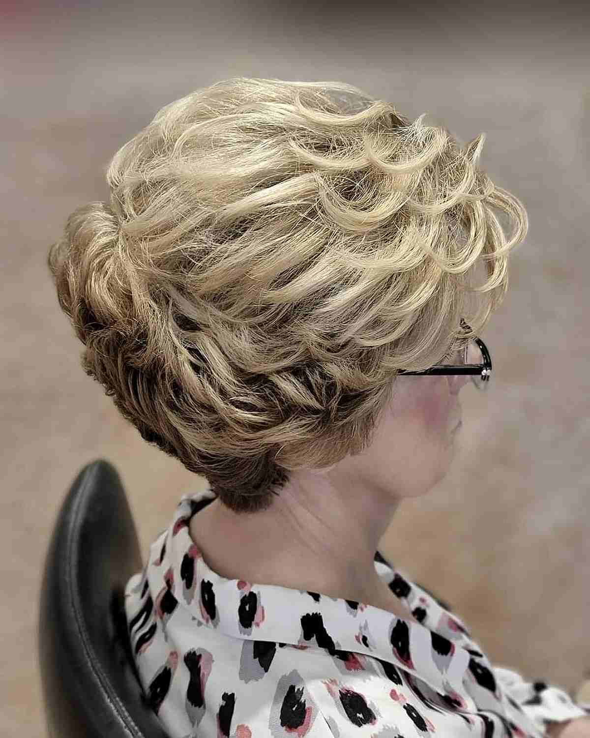 Angled Pixie Bob with Piece-y Layers for 50-Year-Old Ladies