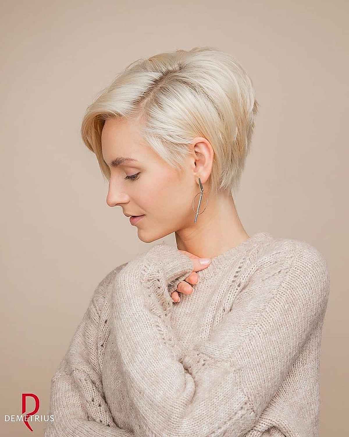 Angled Pixie with a Side Part