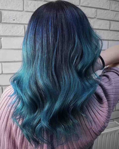 34 Jaw-Dropping Blue Balayage Hair Color Ideas