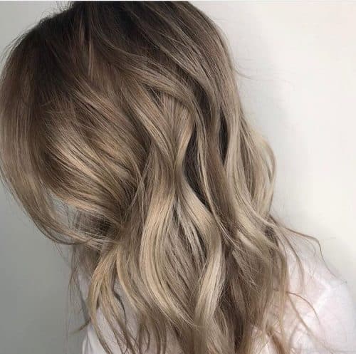Ash Blonde Lob with Waves