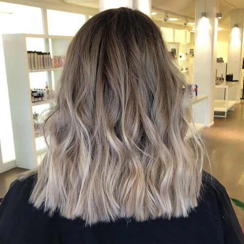 Ash Brown Ombre with Choppy Ends