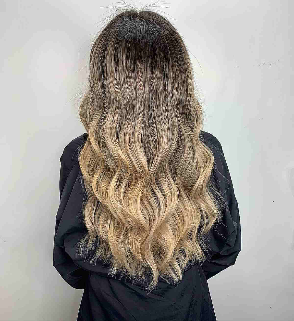 Ash Brown to Ash Blonde Long Ombre Hair