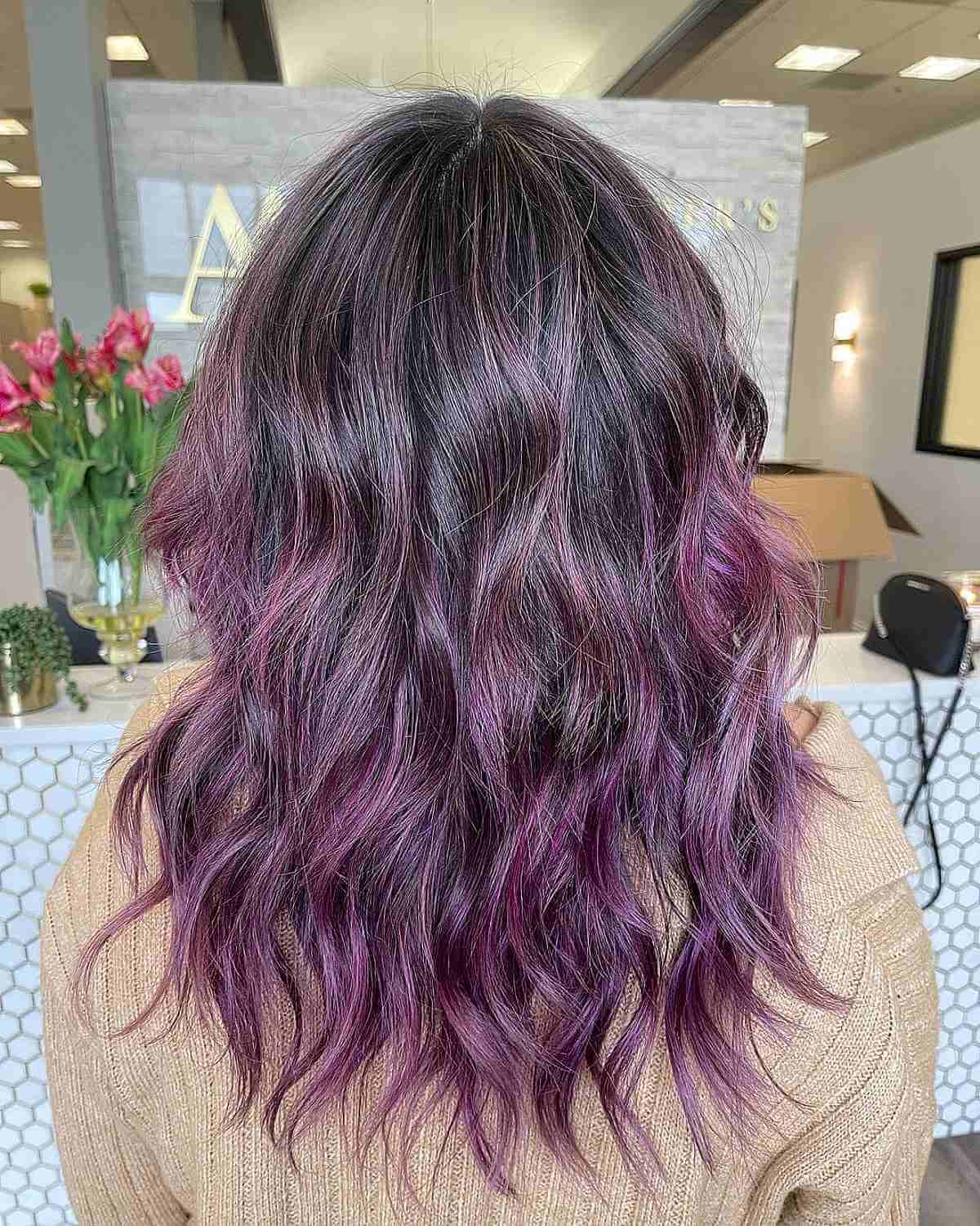 Ash Purple Balayage Hair