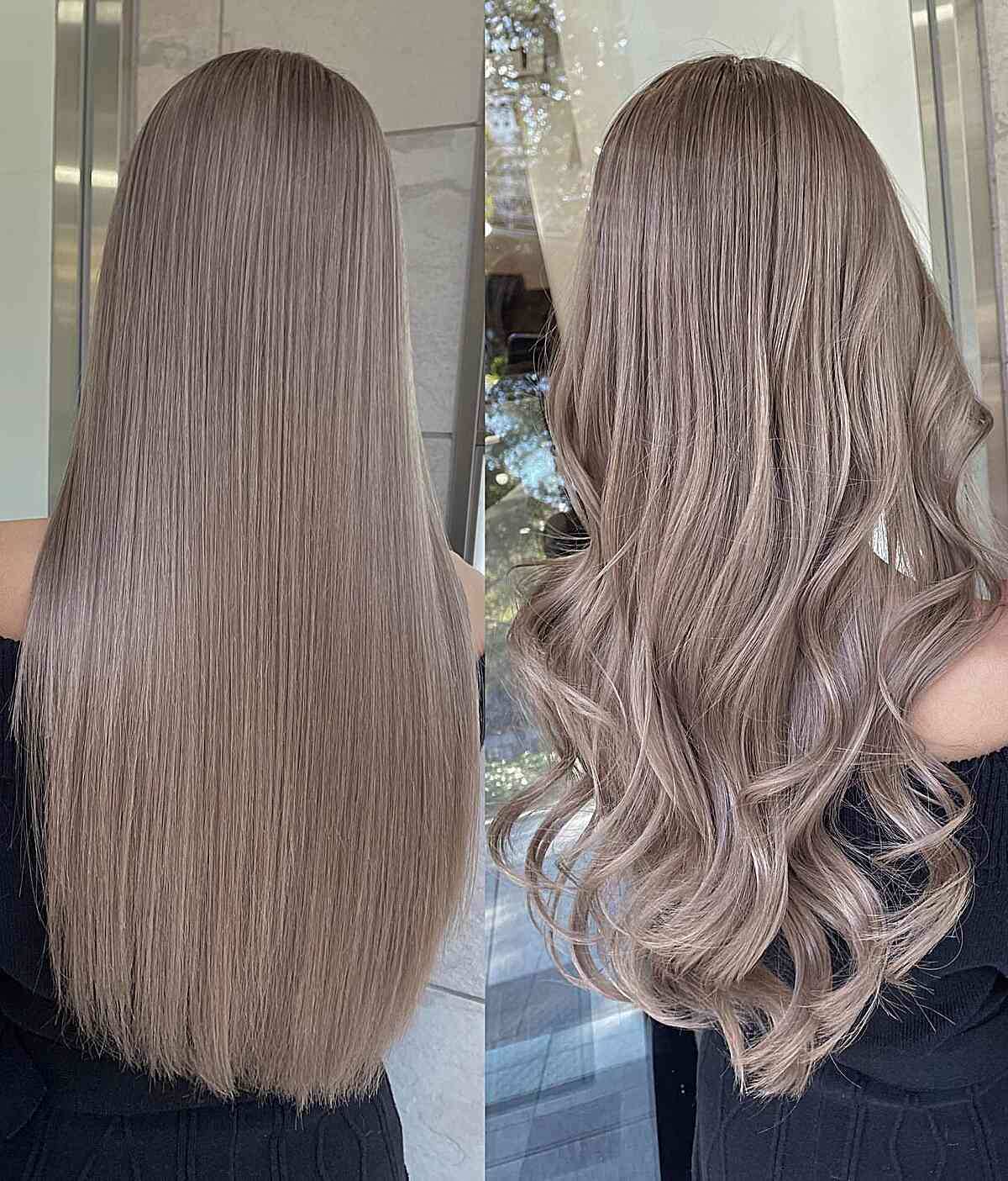 Ashy Blonde Hair with Muted Tones for long hair