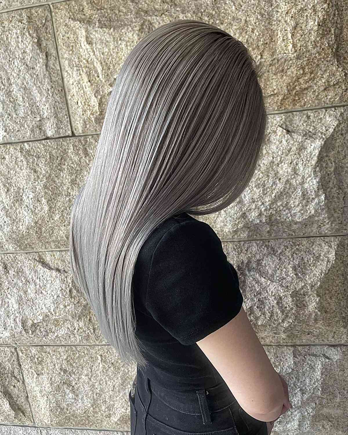 Ashy Blondish Steel Hair