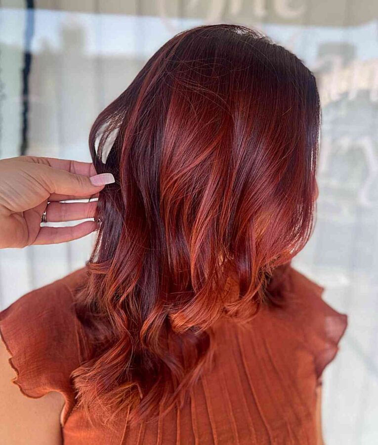 26 Trendy Auburn Balayage Hair Color Ideas 2143