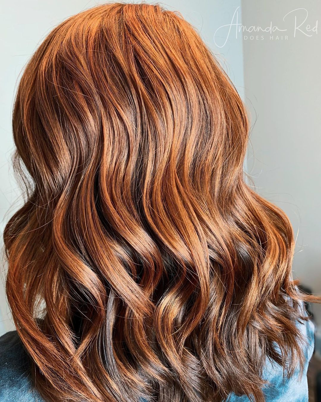 Modern Auburn Hair Highlights on Brunette Hair