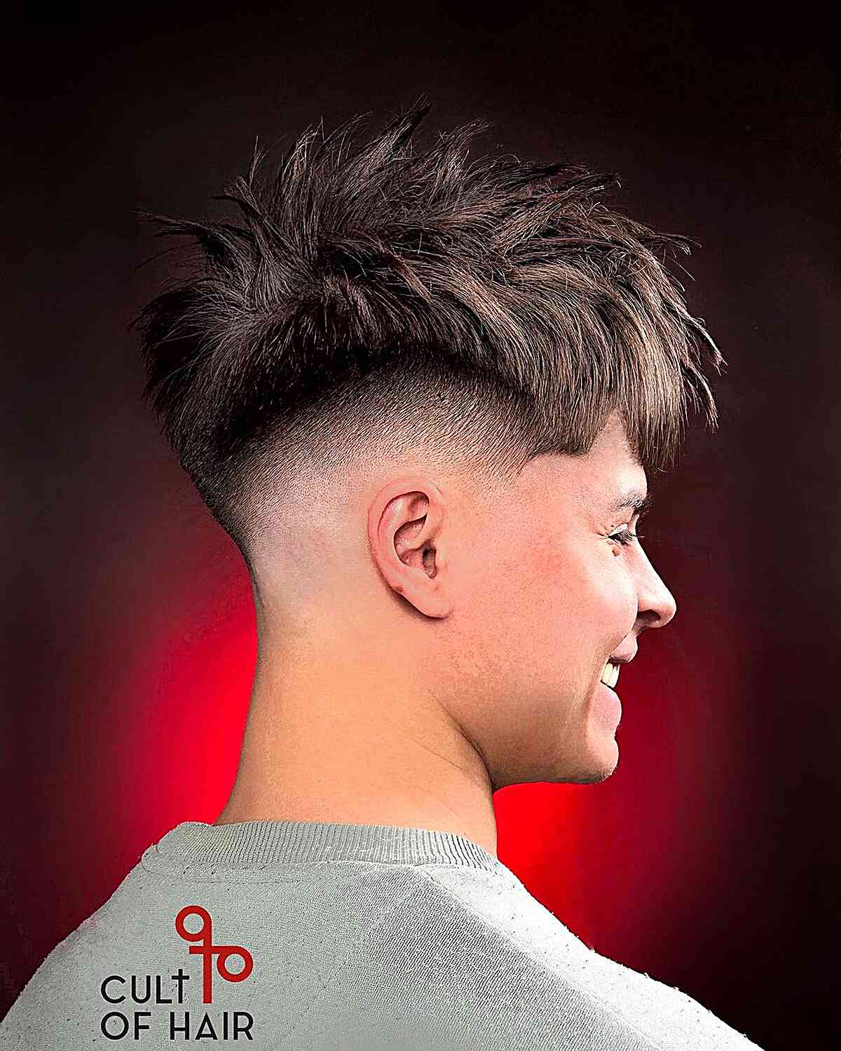Awesome Faux Hawk Fade with Spikes for Guys