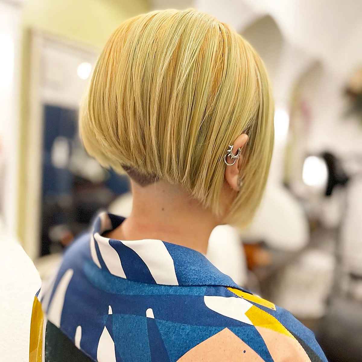 Back View of a Stacked Bob with Undercut