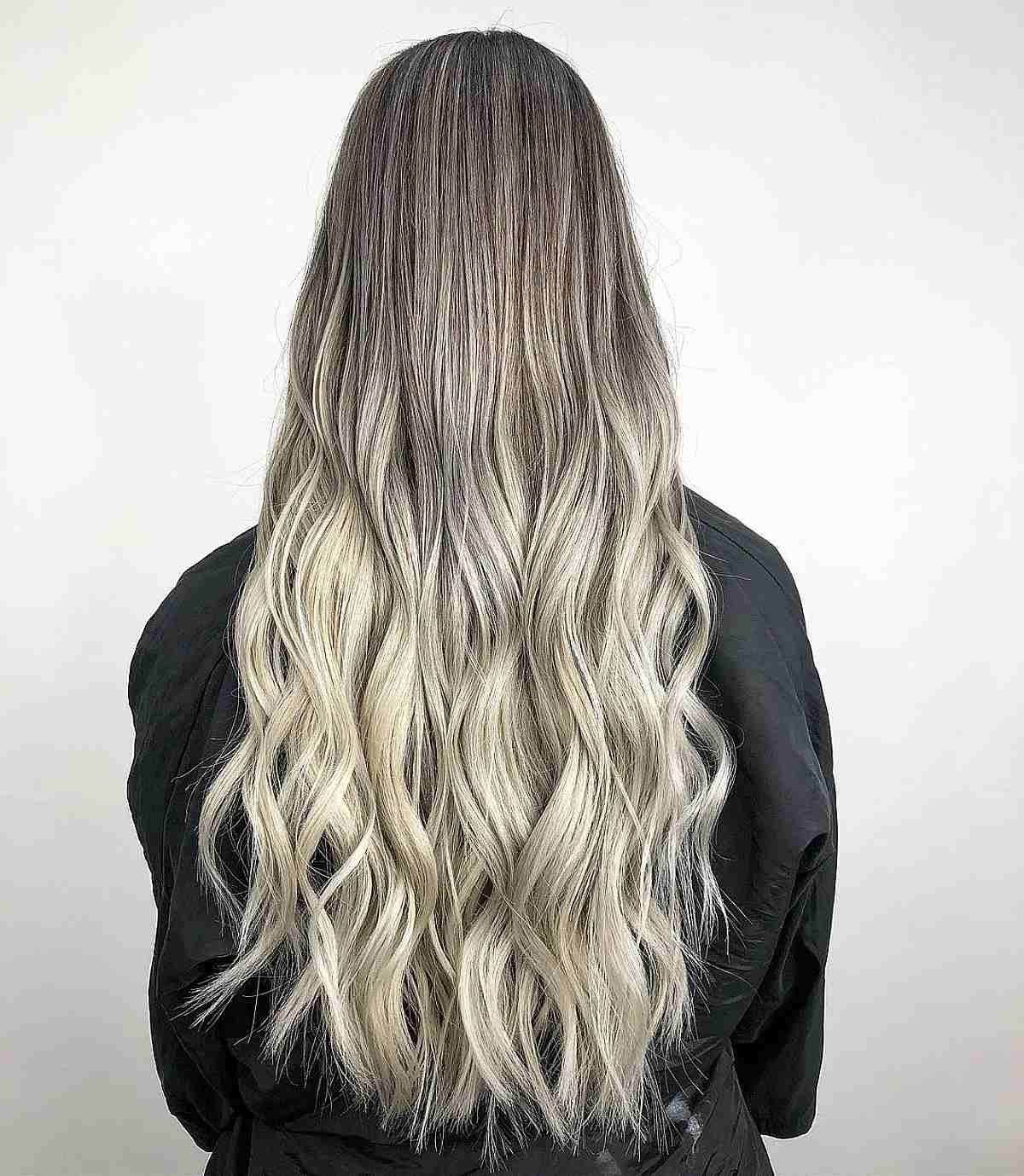Balayage Ombre on Long Ash Blonde Hair