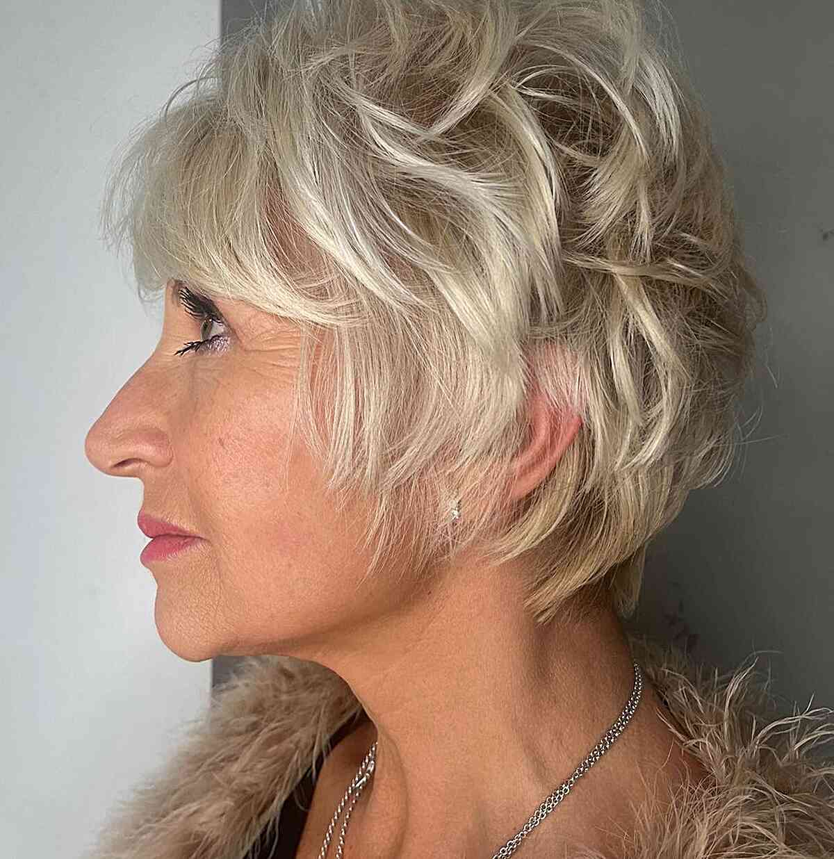 Balayage on a Feathered Cut for an Old Lady
