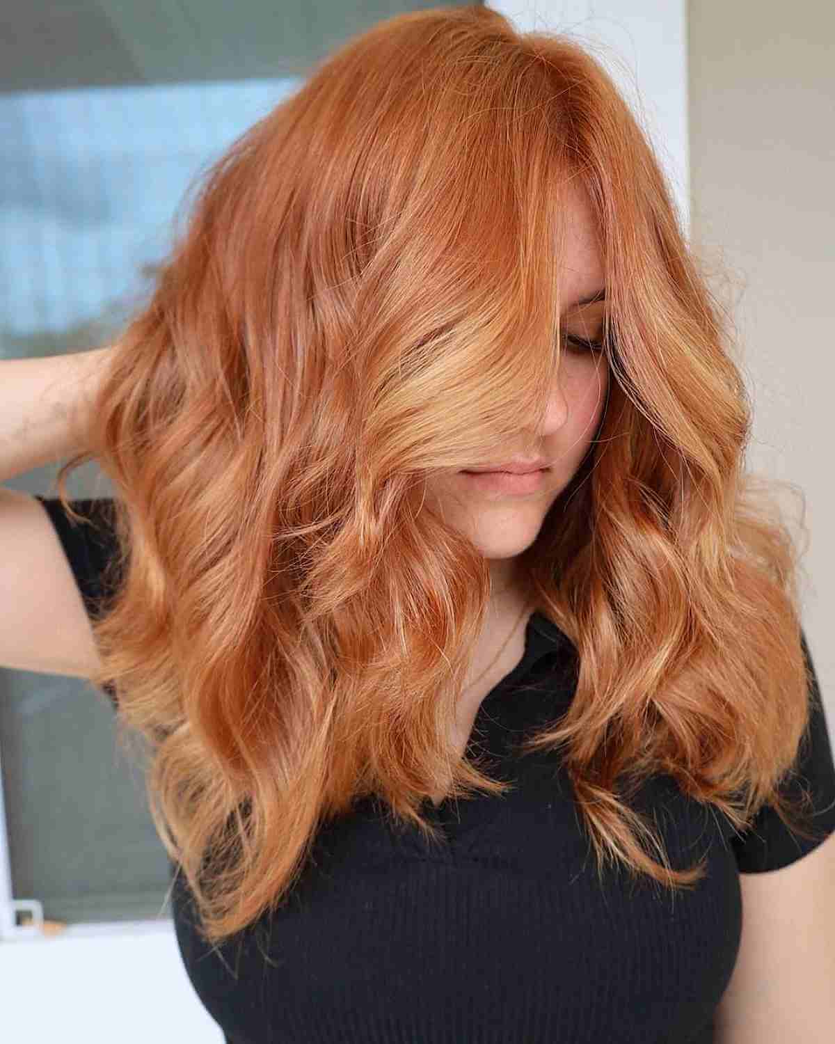 Color-Melted Balayage Peach Copper