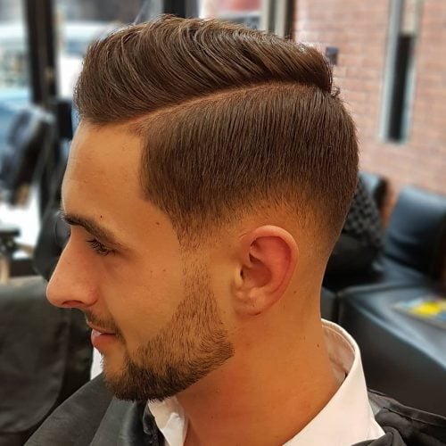 Bald Taper Fade with Hard Part