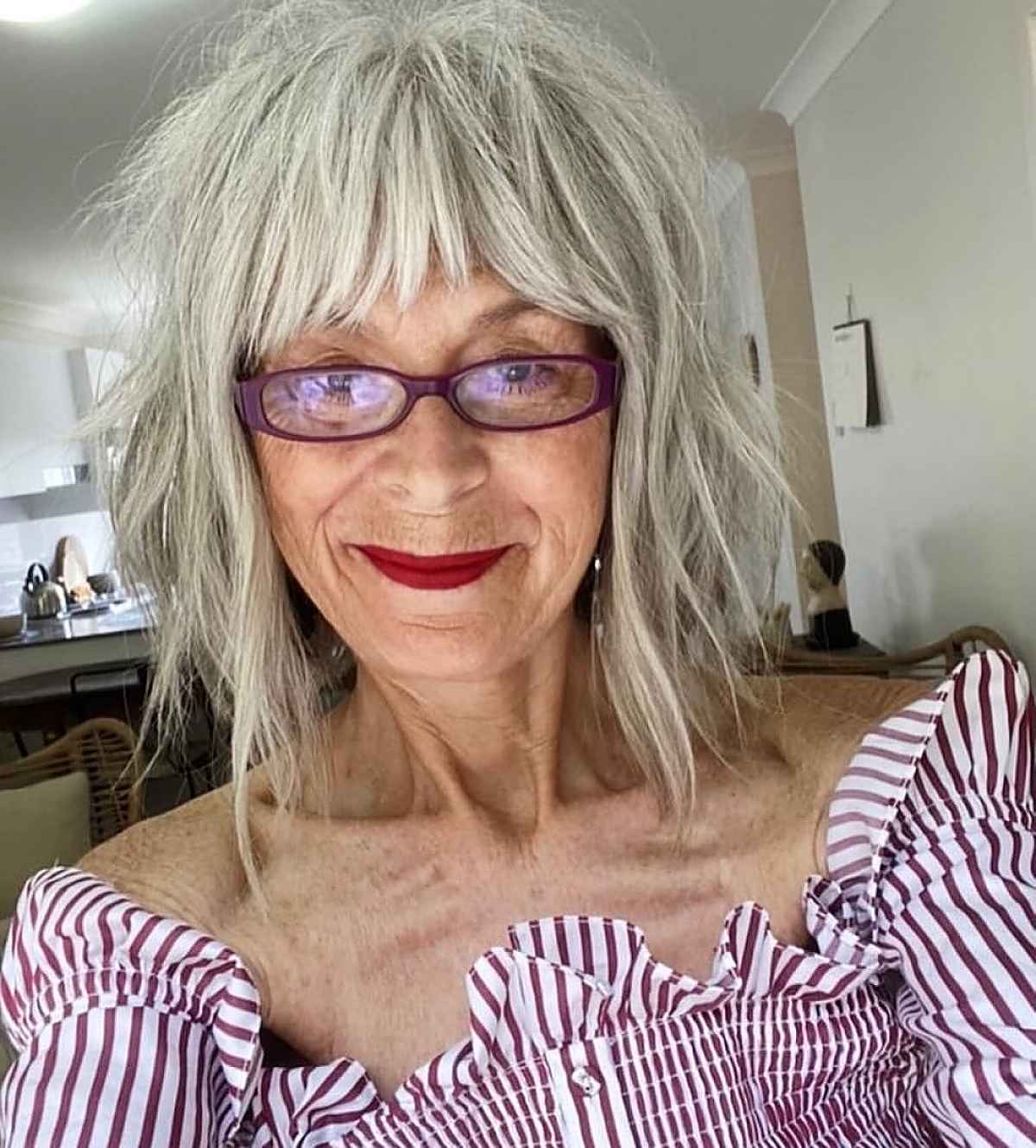 Bangs for women over 50 with square faces