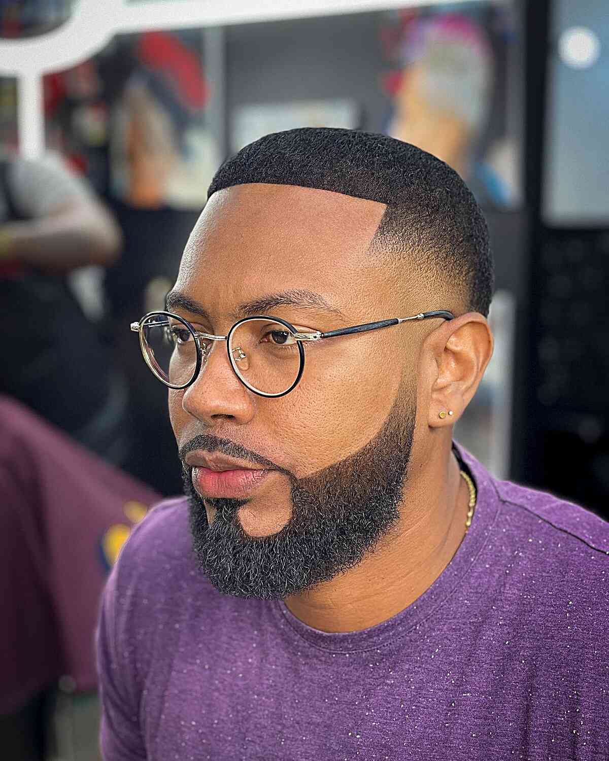 Beard Fade with a Fresh Line-Up for Black Men