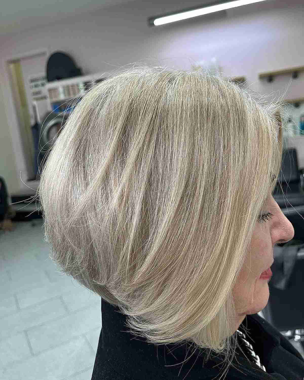 Beautiful Blonde Concave Bob for Women 70 and Over