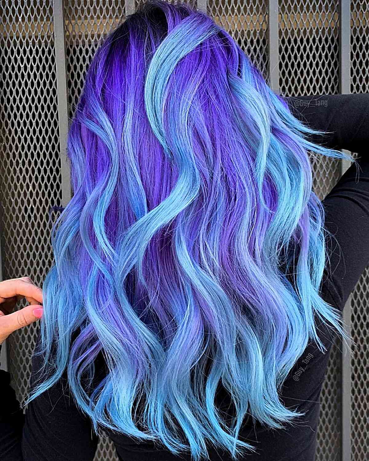 Beautiful Blue and Purple Blended Hair color