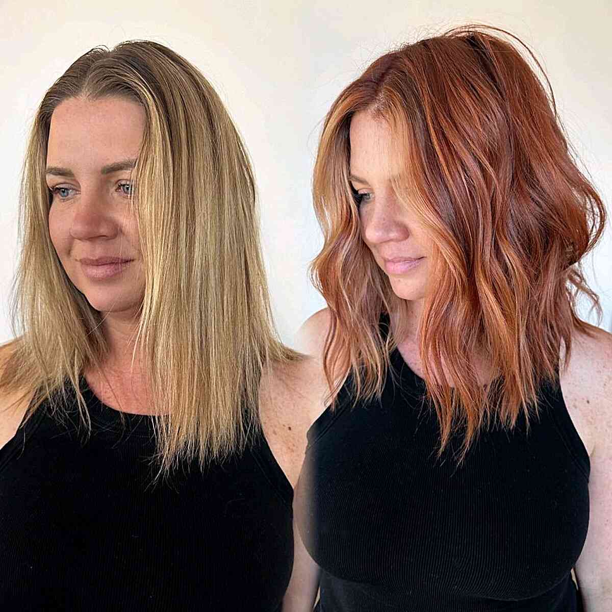 Beautiful Copper Makeover for Women with fine hair and choppy ends