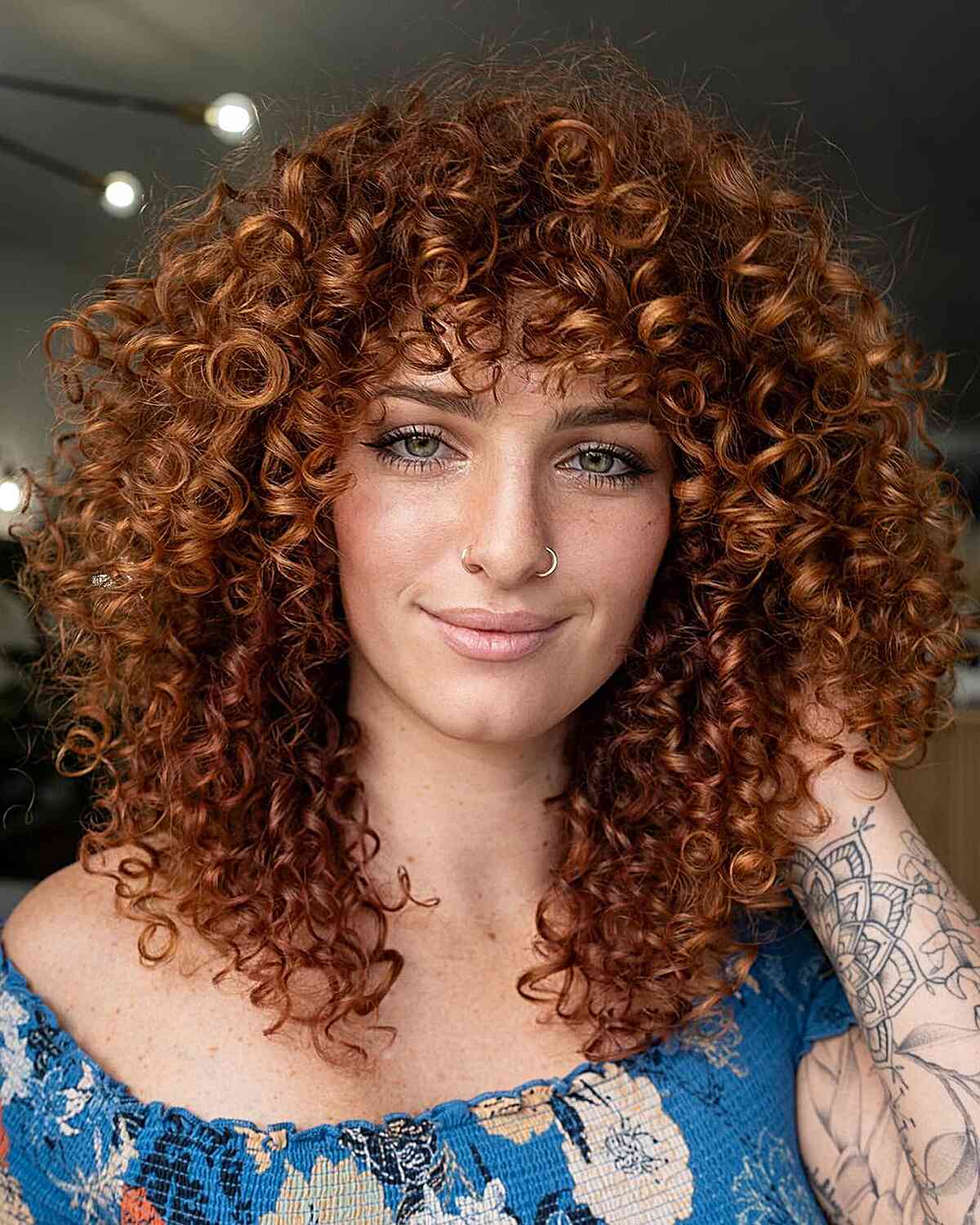 Beautiful Copper Rounded Curly Shag
