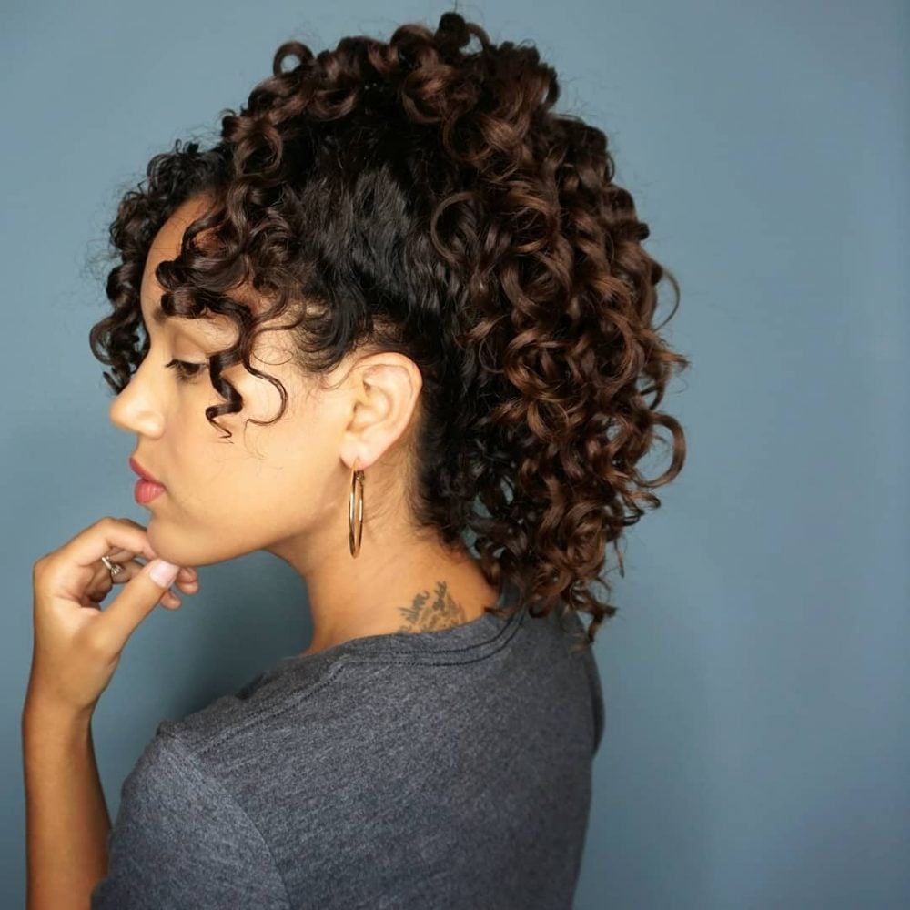 Curly Ponytail with Bangs hairstyle
