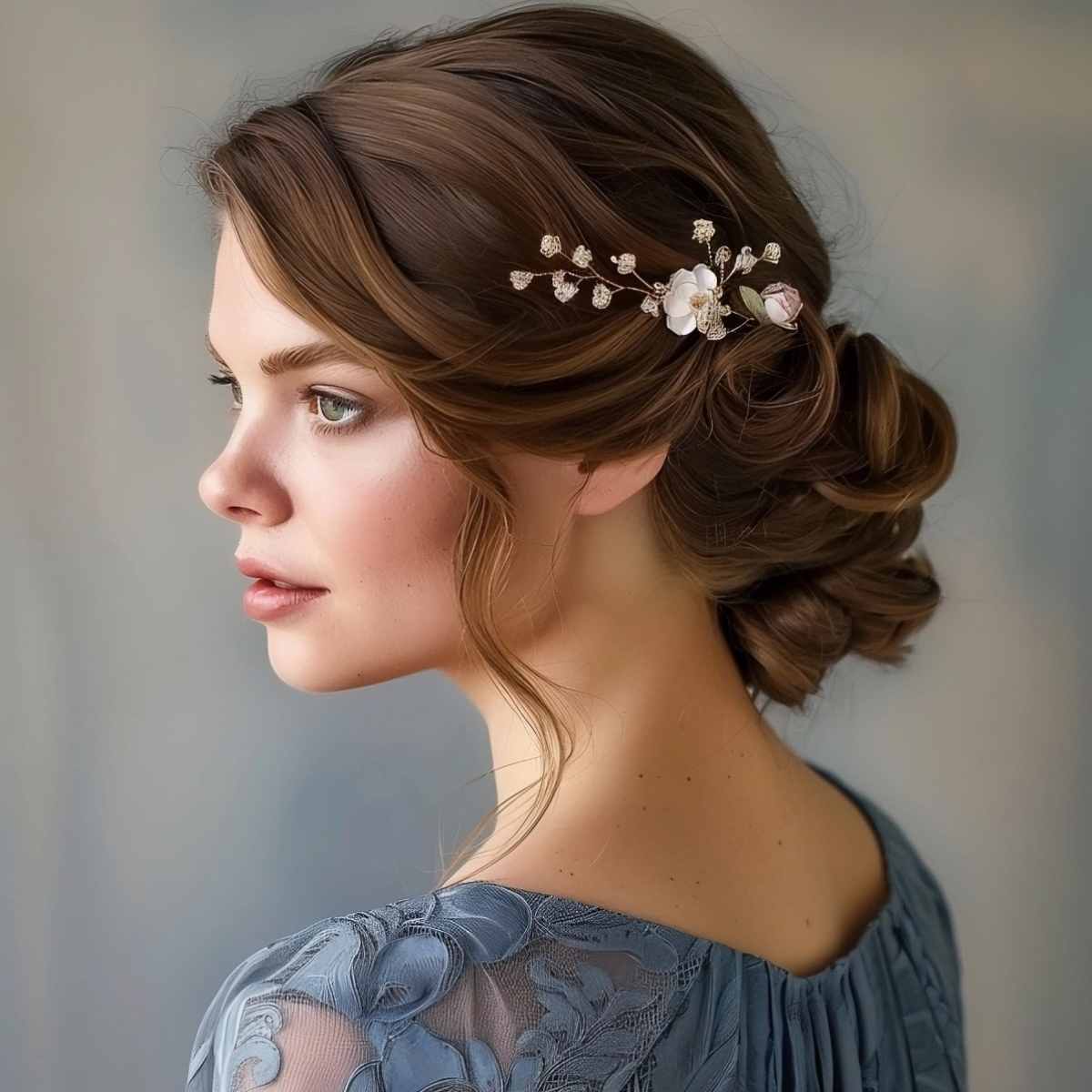 Beautiful Floral Hair Pin Prom Updo