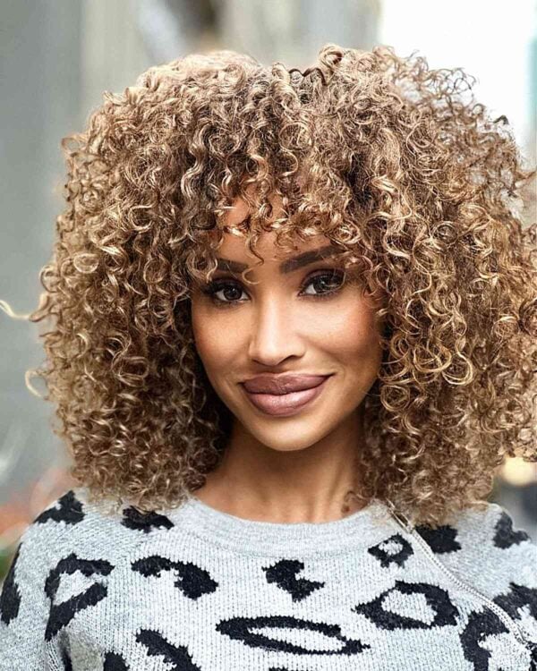 91 Best Ways to Pair Curly Hair with Bangs