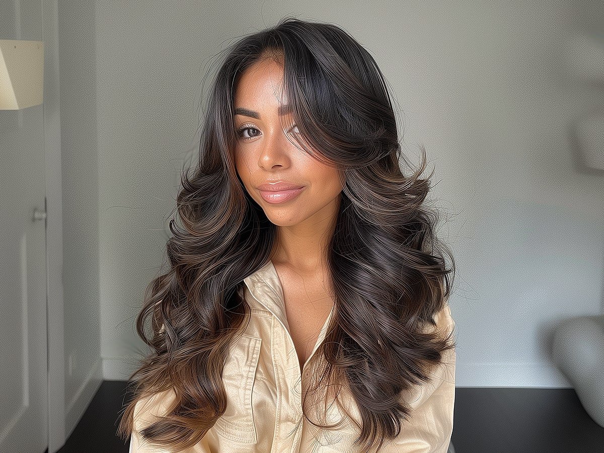 Beautiful long hair blowouts