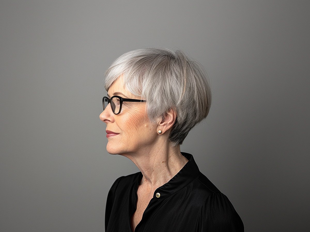 Beautiful wedge cut for older women