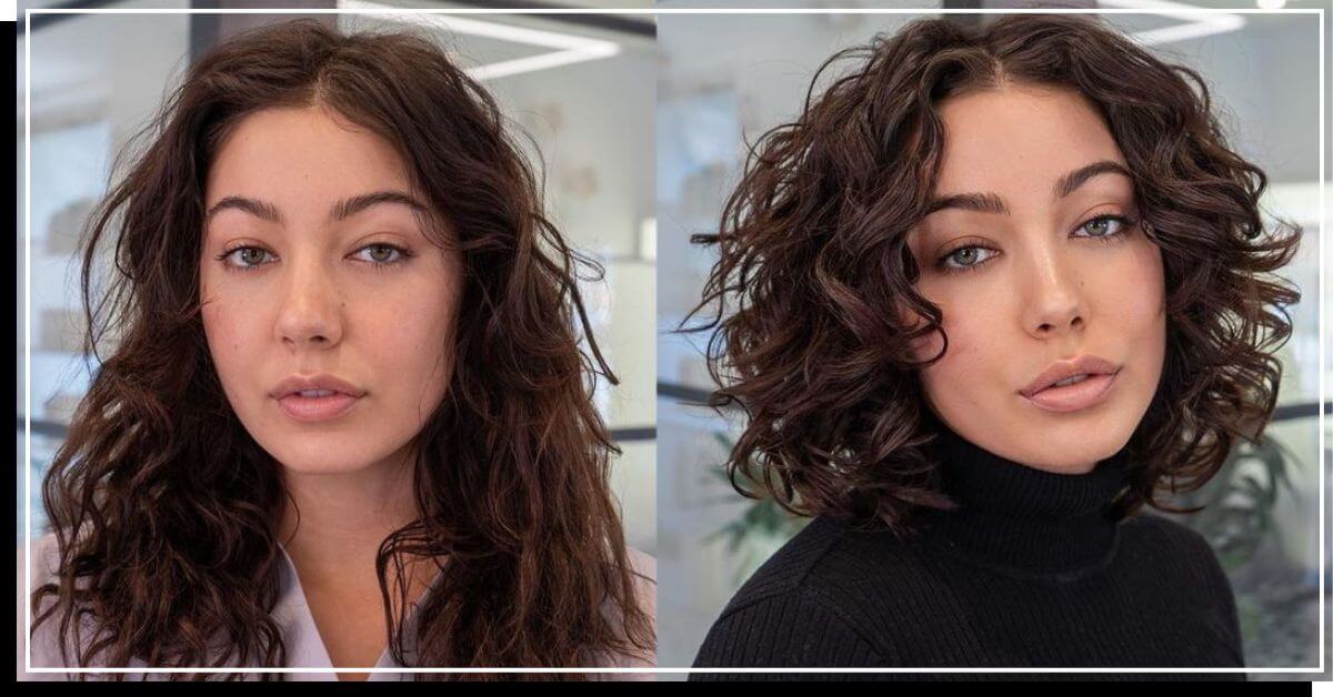 Before and after DevaCut for 2a curls