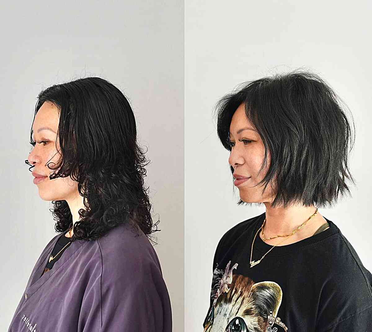 Before and After Modern Bob with Texture