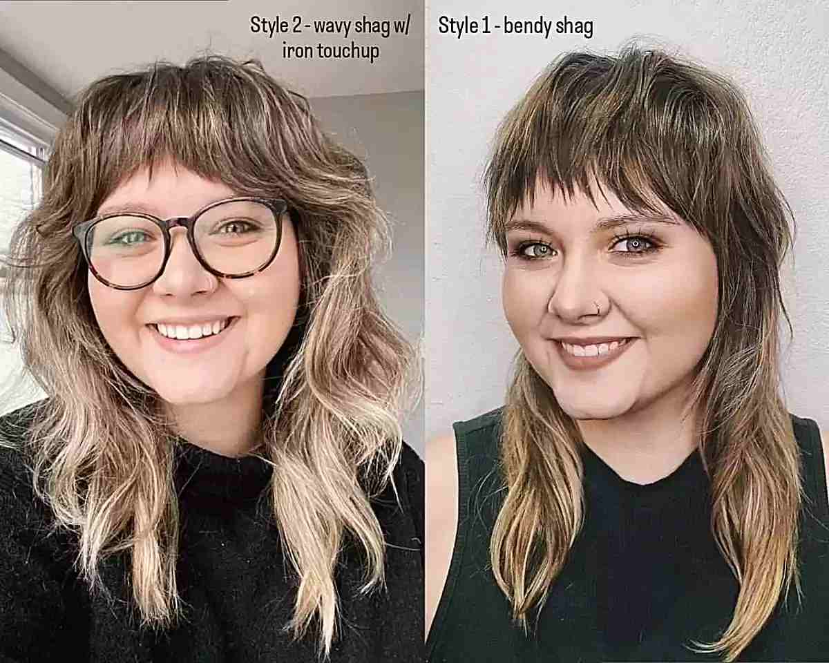 Bendy Shag Cut for Round Face Shapes
