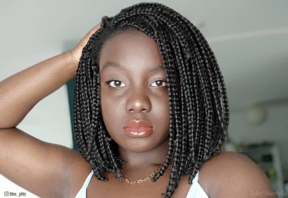 Pictures of the best short box braids for black women