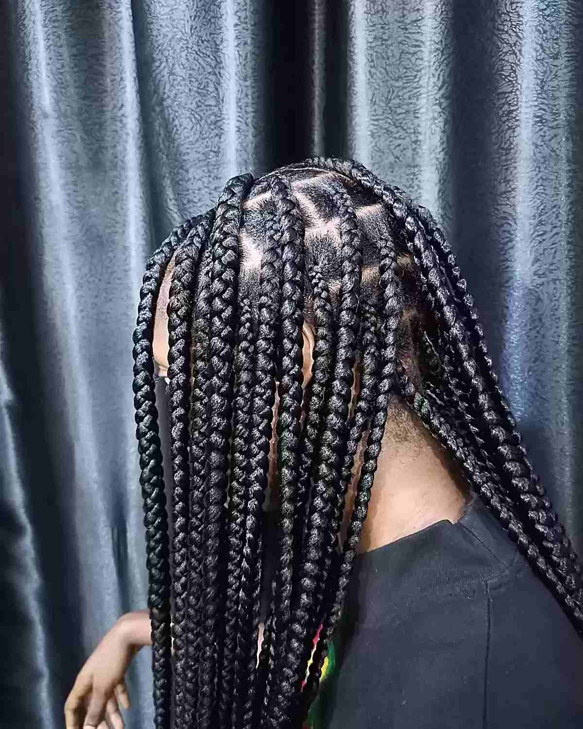 Big Knotless Box Braids for Long and Thick Black Hair