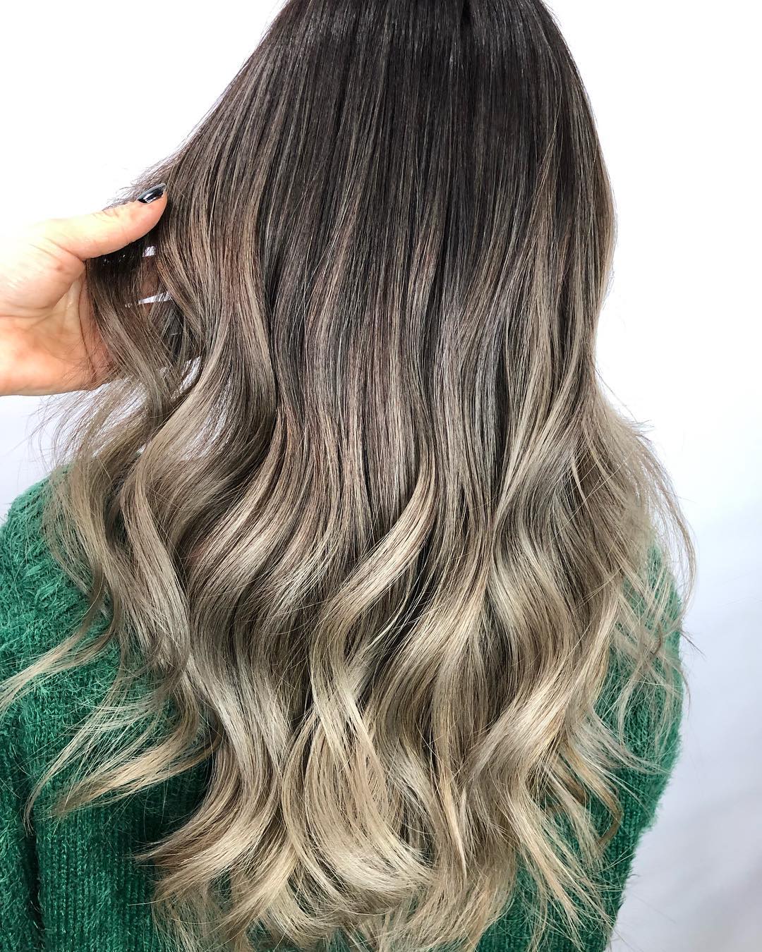 Black and Gray Ash Blonde Ombre