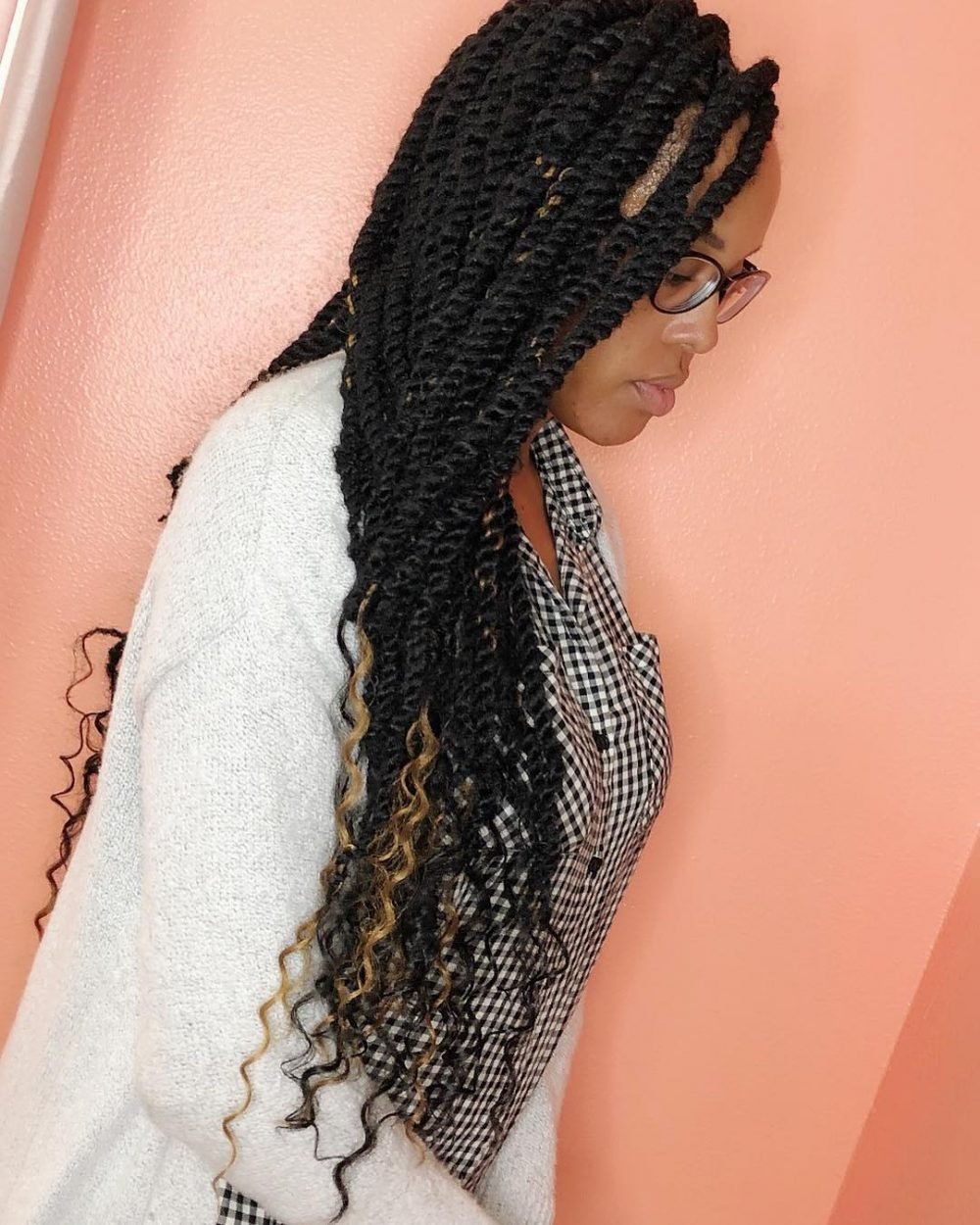 Black and Blonde Faux Locs for Natural Hair