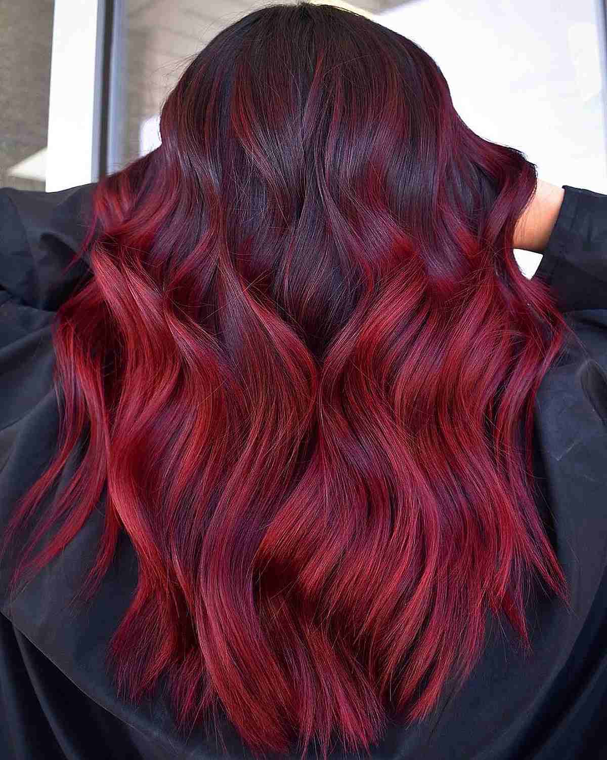 Black Cherry Balayage Hair Color