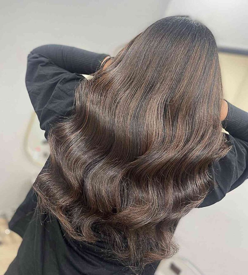 25 Examples Caramel Balayage on Black Hair