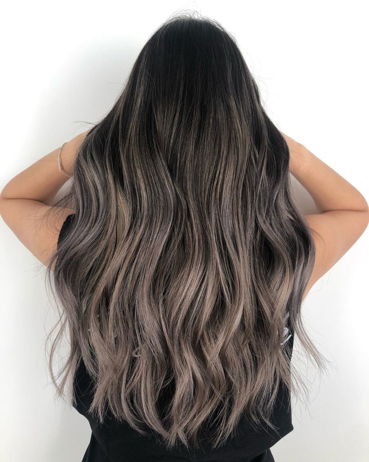Black to Light Ash Brown Ombre