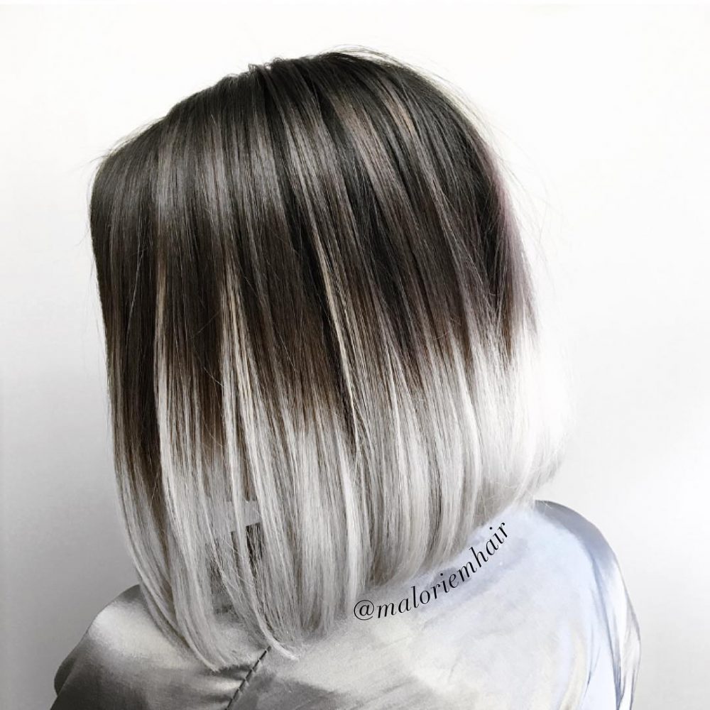 Black to Silver Ombre Hair