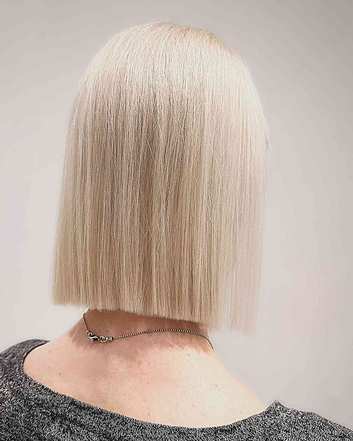 Bleached and Toned White Blonde Hair Color