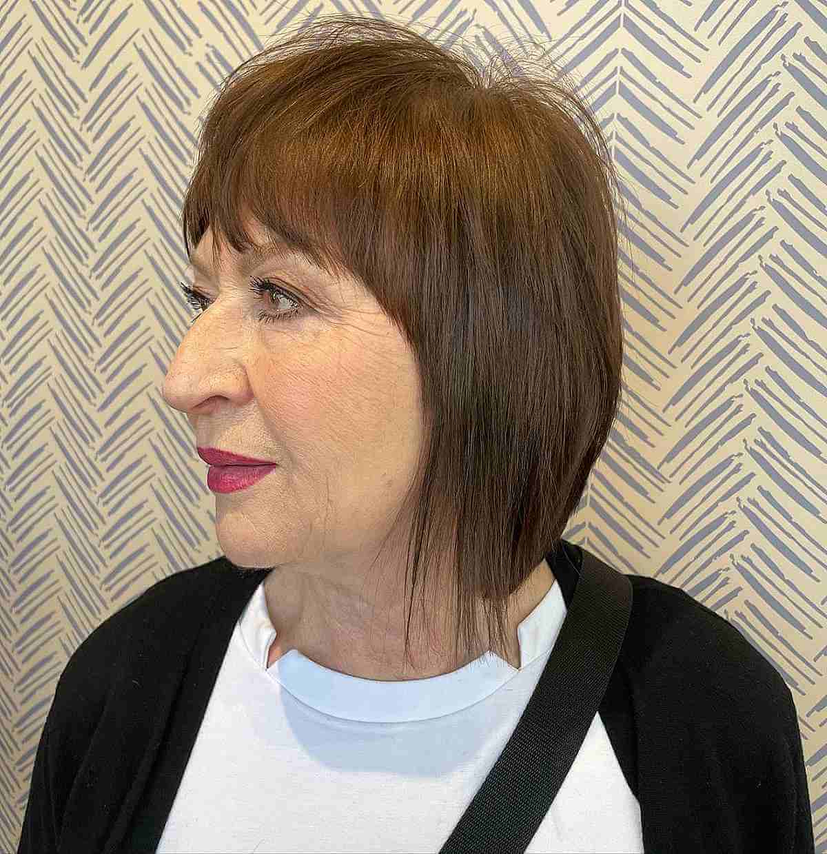 Mature Blended Layers on a Short Cut for Women Over 60
