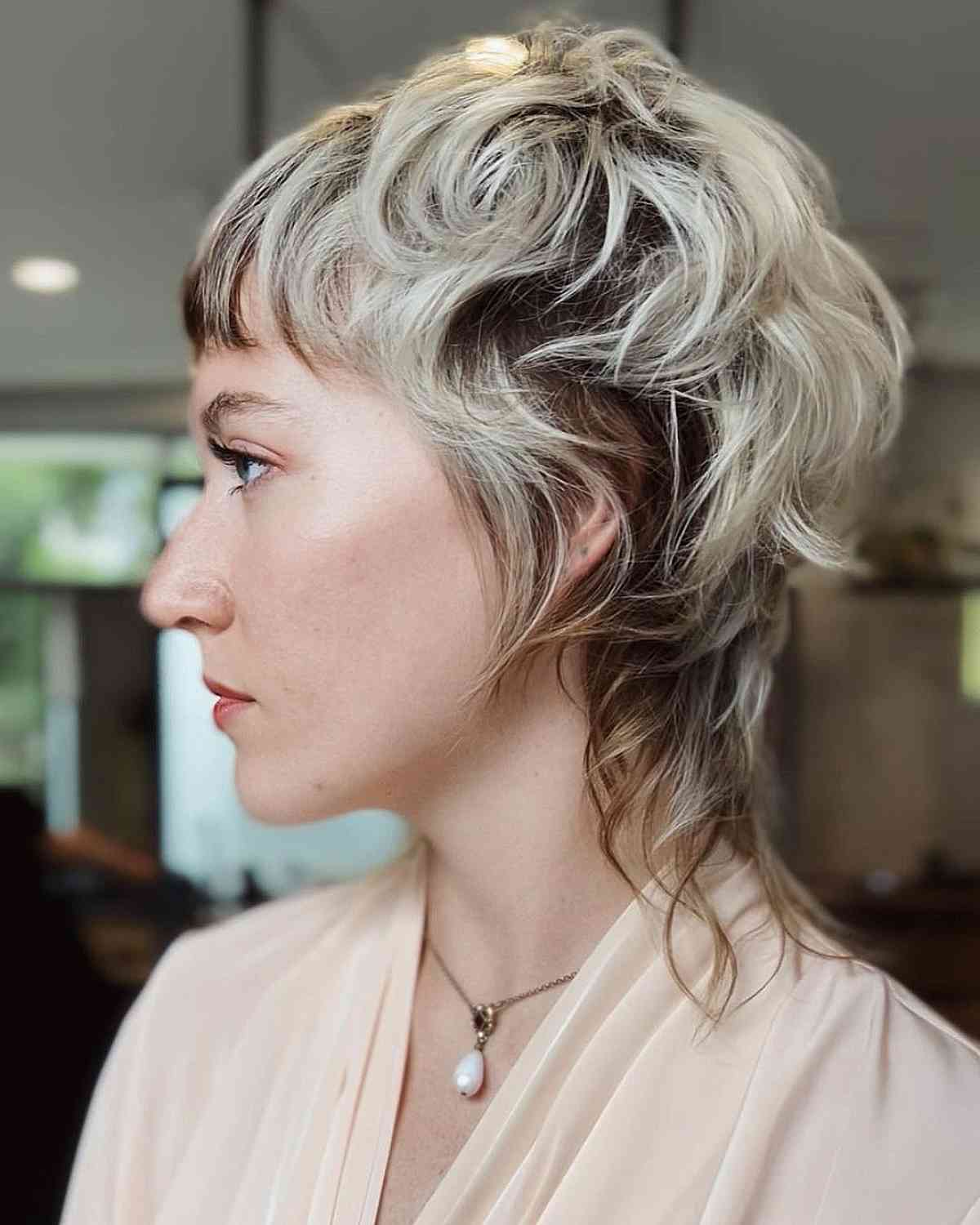 Blonde and Brown Shag Mullet