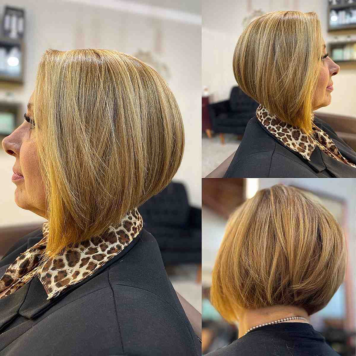Blonde Balayage Bob with Layers for Ladies 50 and Over