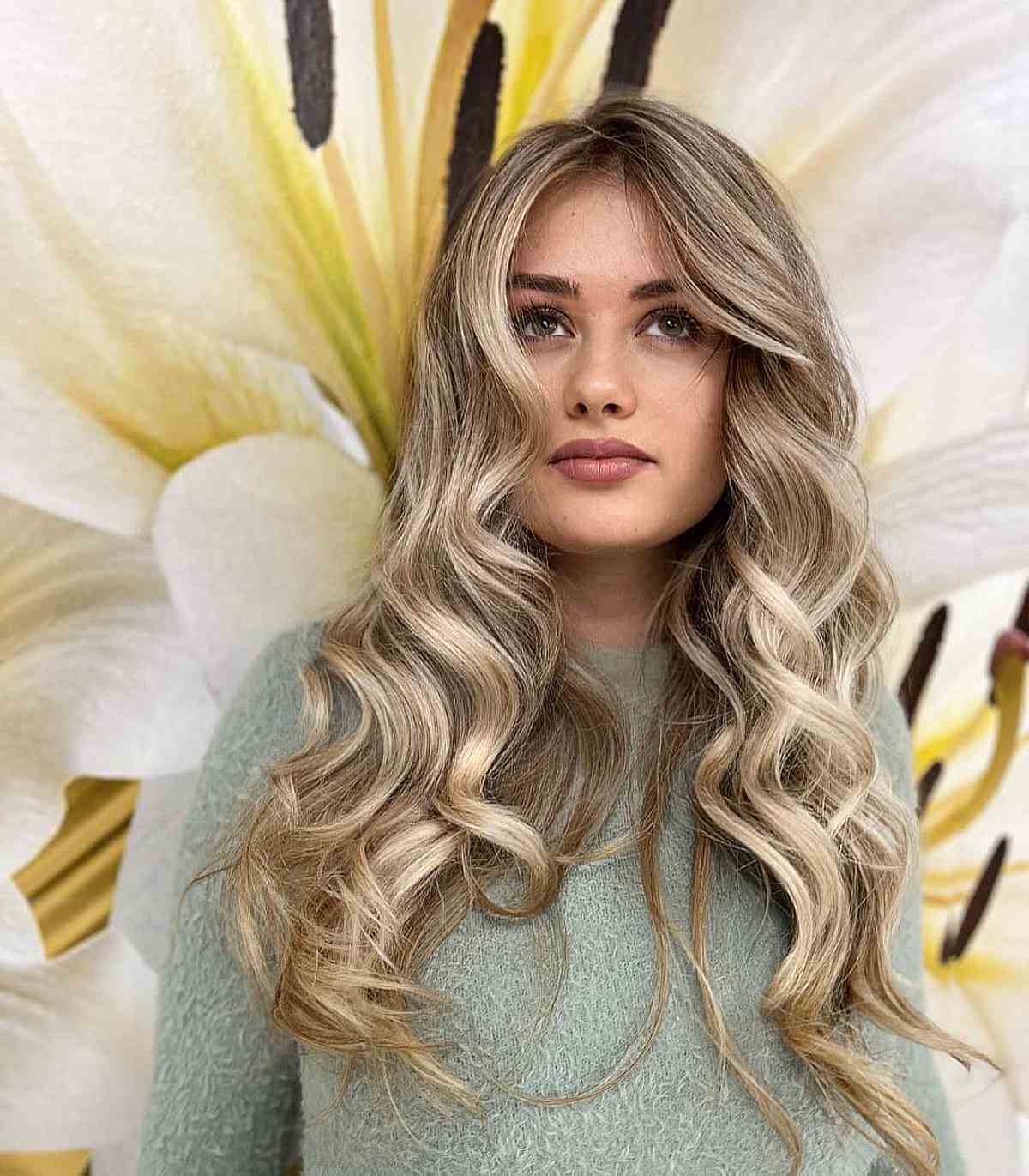 Blonde Balayage Long Hair for Square Faces