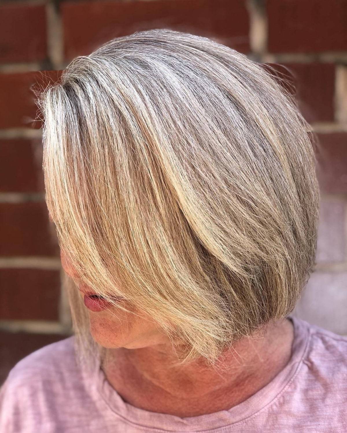 Blonde Bob Hairstyle for Ladies Over 60