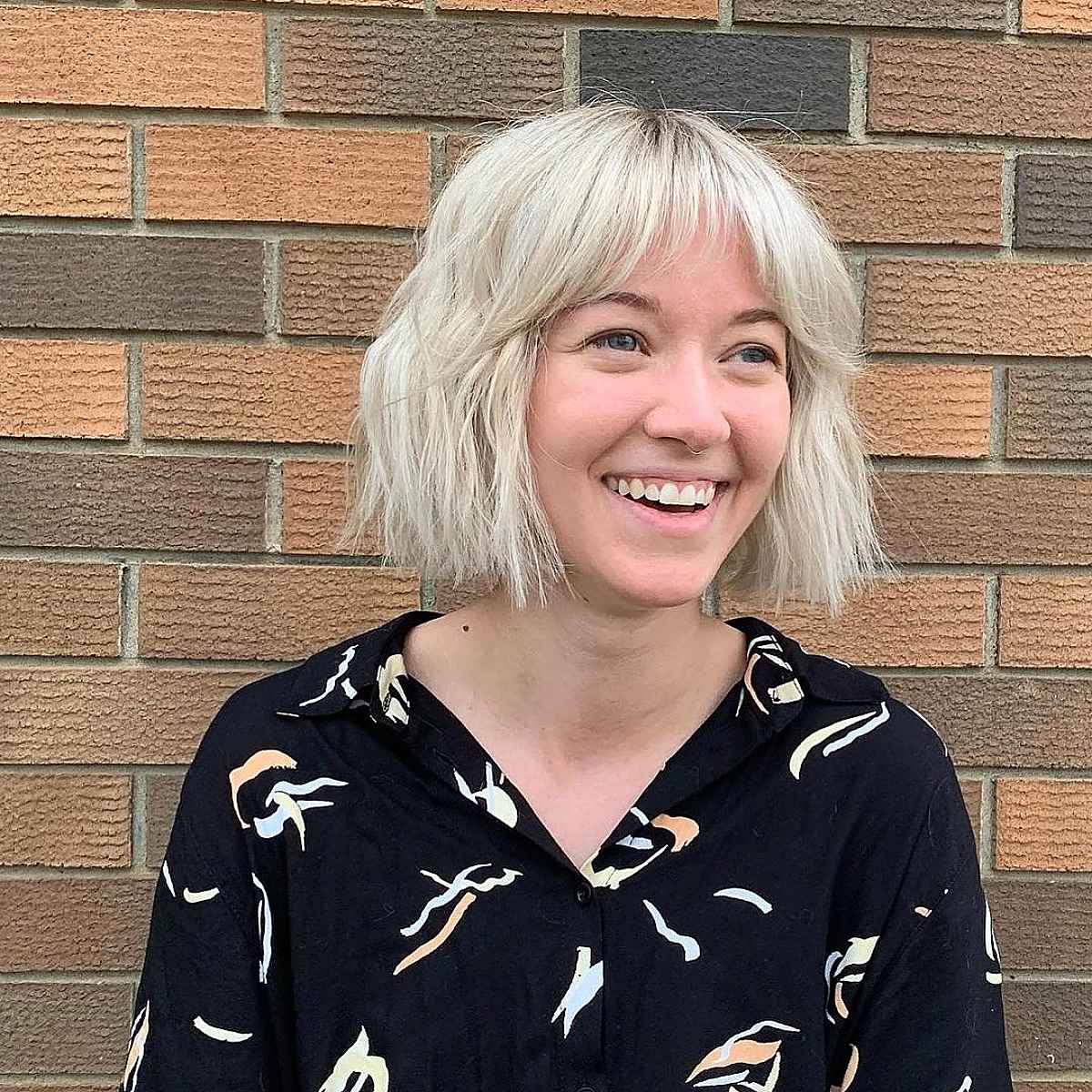 Blonde Bob with Layers and Bangs