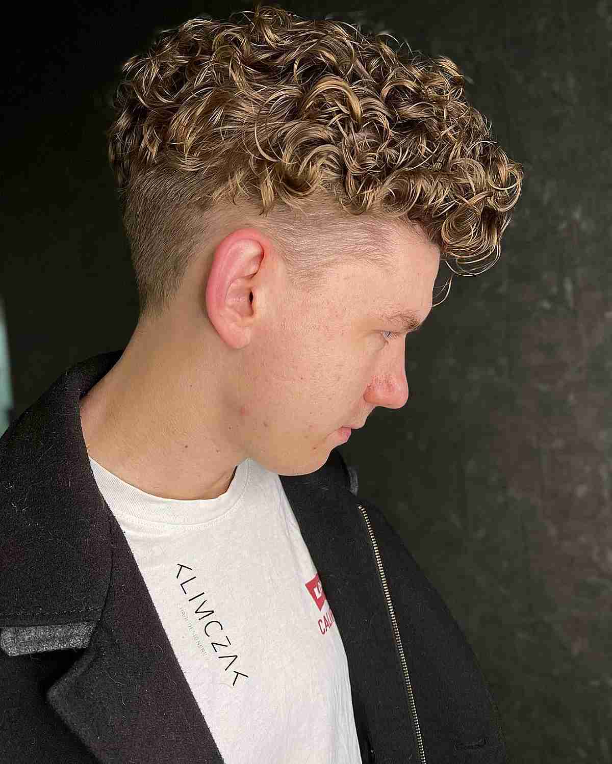 Blonde Curly Perm for Men